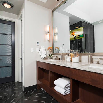 Titanium Lofts Residence Master Bedroom & Bathroom.
