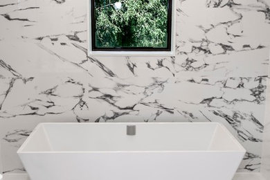 Cette image montre une salle de bain design.