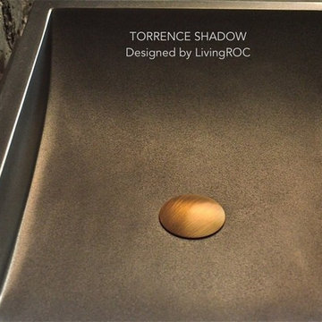 TORRENCE SHADOW 23"X16" BLACK GRANITE BATHROOM VESSEL SINK