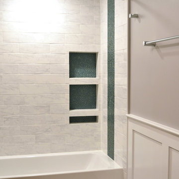 Total bathroom remodel with custom cabinetry