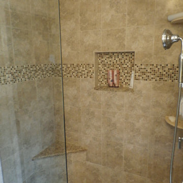Traditional Anatolia Bliss Glass Shower Remodel with Chrome Plumbing fixtures