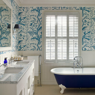 Traditional Bathroom Wallpaper Houzz