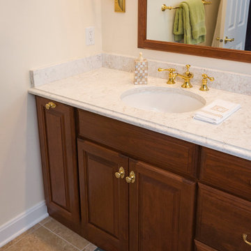 Traditional Bathroom Remodel with Gold Fixtures in Madeira