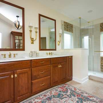Traditional Bathroom Remodel with Gold Fixtures in Madeira