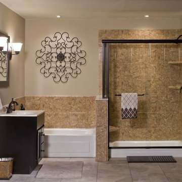 Traditional Bathroom Remodel with Separate Shower & Bathtub