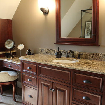 Traditional Bathroom w/ Built-In Makeup Station