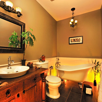 Traditional Bathroom with Freestanding Tub