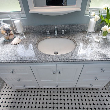 Traditional Black and White Tile Bathroom Remodel