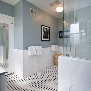 Traditional Black and White Tile Bathroom Remodel