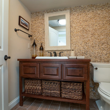 Traditional Custom Cherry Bathroom Vanity with Raised Panels