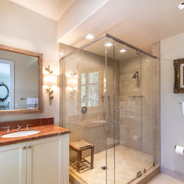 Traditional Bathroom with Glass Shower Room