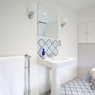 Traditional family bathroom and ensuite in Grade II listed cottage, Lindfield