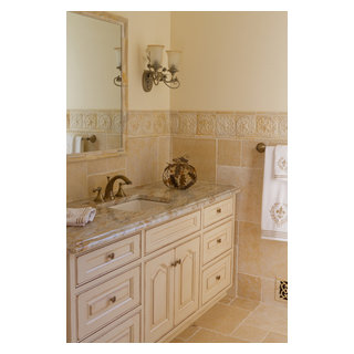 Traditional Glazed Off-white Bathroom Vanity - Traditional - Bathroom ...