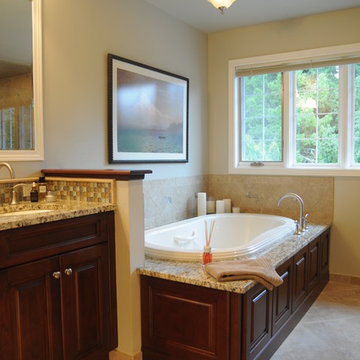 Traditional Master Bath & Closet with Built-ins