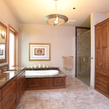 Traditional Rustic Master Bathroom and Guest Bathroom