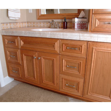 Traditional Tile and Cherry Cabinetry