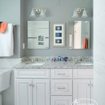 Traditional White and Gray Bathroom