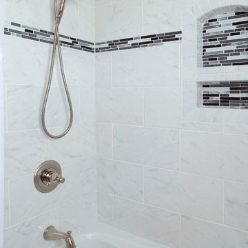 Traditional White and Gray Bathroom