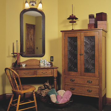 Traditional White Oak Dressing Table and Armoir