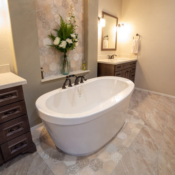 Tranquil Master Bathroom Remodel With Soaking Tub
