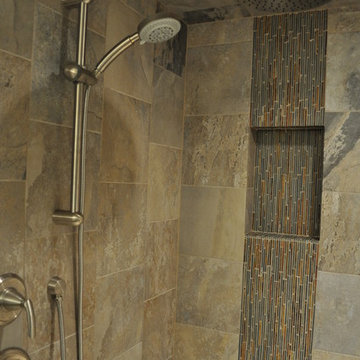Transitional Bathroom Design with Rain Shower