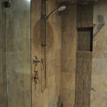 Transitional Bathroom Design with Rain Shower