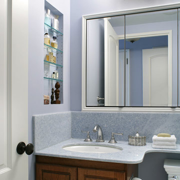 Transitional Bathroom in Blue