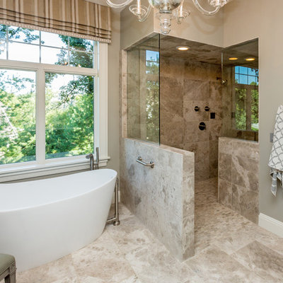 Example of a transitional bathroom design in Other