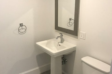 Example of a transitional bathroom design in Burlington