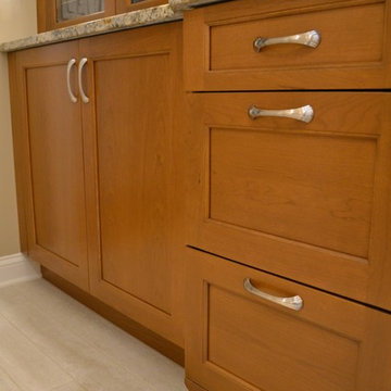 Transitional Bathroom with Cherry Cabinets