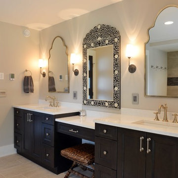Transitional Black and Gold Bathroom