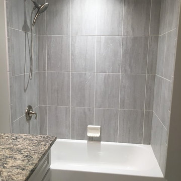 Transitional Gray Bathroom Remodel