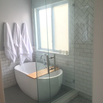 Transitional Grey & White Master Bath