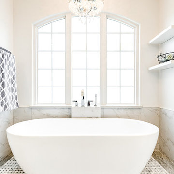 Transitional Home remodeling - White Bathroom