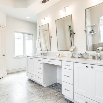Transitional Home remodeling - White Bathroom