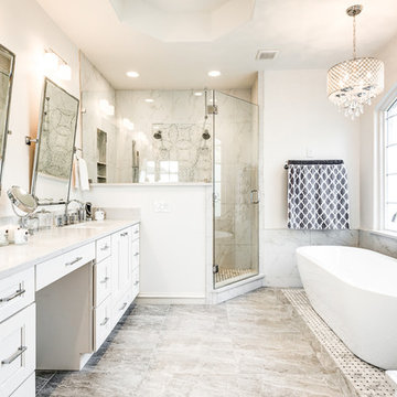 Transitional Home remodeling - White Bathroom