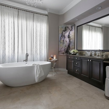 Transitional Master Bath is a Spa Experience