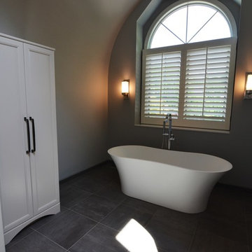 Transitional Master Bathroom - Custom Shower & Free Standing Tub in Naperville