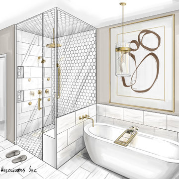 Transitional Master Bathroom in Arlington Heights Illinois