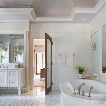 Transitional Master Bathroom With Contemporary Details
