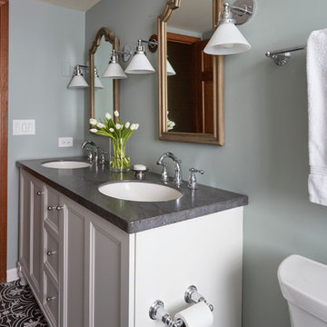 Transitional Moroccan Industrial Bath