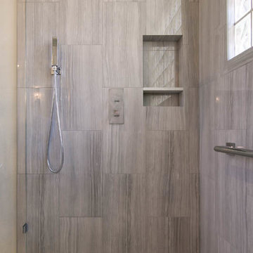 Transitional Spa-Inspired Shower with Niche