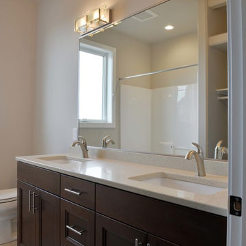 Transitional Style Basement Bathroom