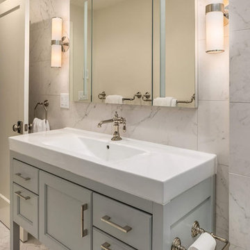 Transitional White Bathroom