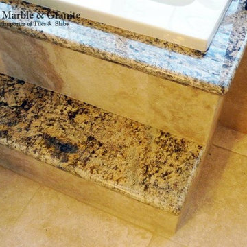 Travertine and Granite Master Bath