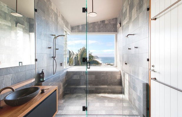 Coastal Bathroom by Edge Commercial Photography