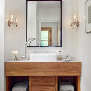75 Beautiful Dark Wood Floor Bathroom, Floating Wood Vanity Bathroom