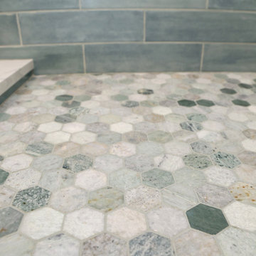 Unique marble shower floor tile