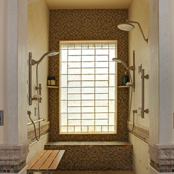 Universal ADA Walk-in or Wheelchair Accessible Shower - Luxury Master Bathroom