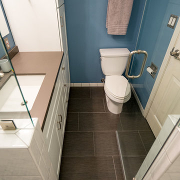 University City Master Bathroom with Woven Shower Tile Flooring